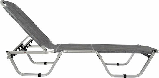 HomeMarkt Corte Șezlonguri de Plajă Gri de Aluminiu 190x60x30cm. 1buc