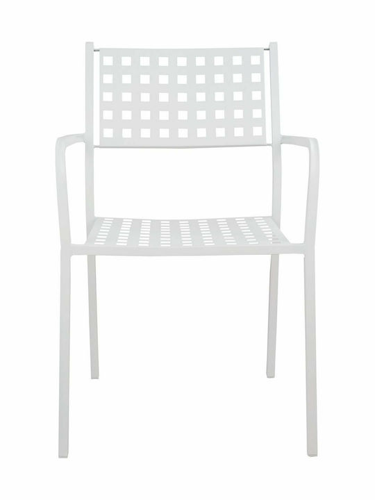 Καρέκλα Εξωτερικού Χώρου Μεταλλική Zeta Λευκή 54x51x84εκ.