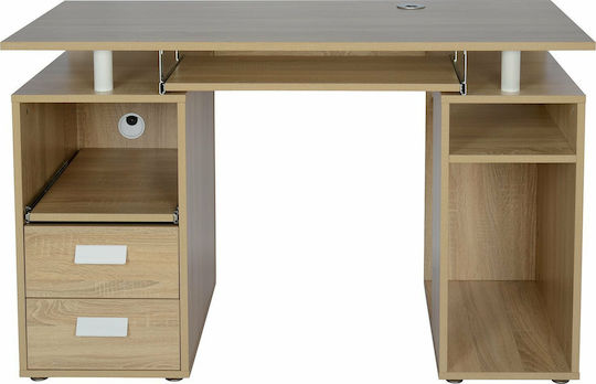 Компютърно Бюро Status Дървесно Бяло / Sonoma 120x55x76см
