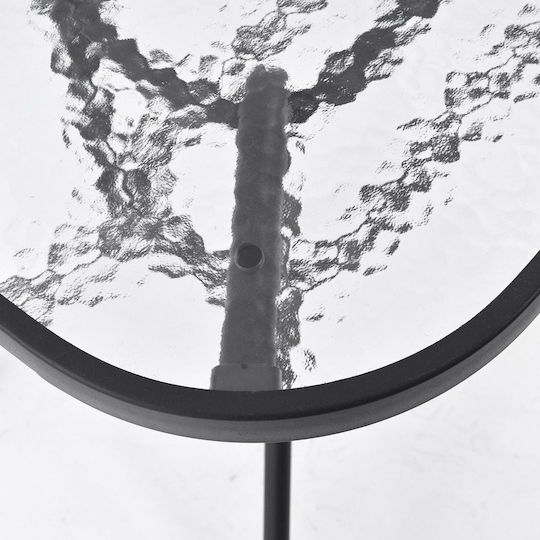 Bruno Outdoor Dinner Table with Glass Surface and Metal Frame Gray 140x80x72cm