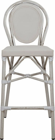 Σκαμπό Μπαρ από Αλουμίνιο Azaria Λευκό 47x61x115cm