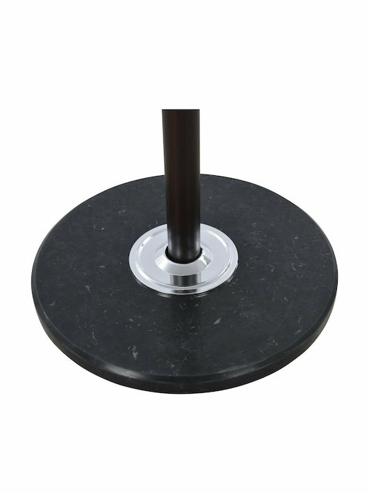 HomeMarkt Metallic Coat Rack with Umbrella Holder Walnut Rotating with Marble Base 37x37x170cm