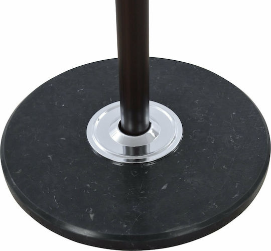 HomeMarkt Metallic Coat Rack with Umbrella Holder Walnut Rotating with Marble Base 37x37x170cm
