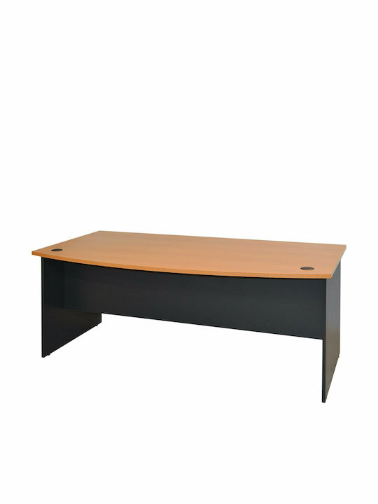 Birou profesional Executive Lemnos Gri / Natural 180x93.5x74cm
