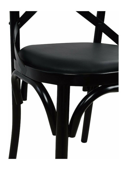 Ronnie Cafe Metallic Chair Black 51x50.5x90cm