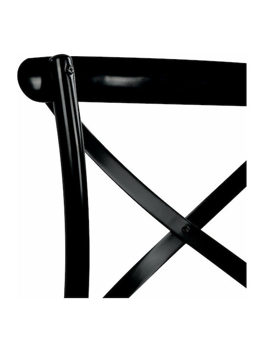 Ronnie Cafe Metallic Chair Black 51x50.5x90cm