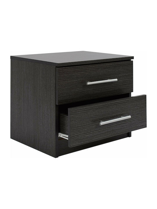 Bedside Table Chelsea Wooden Wenge 48x40.5x41.5cm