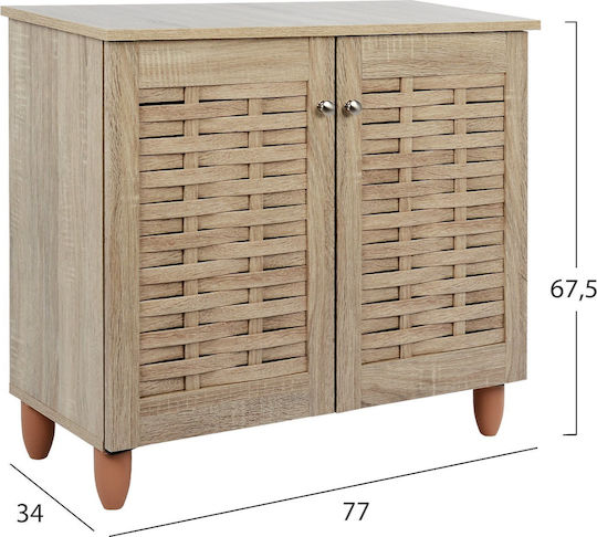 Cassiope Wooden Shoe Organizer with 3 Shelves Sonama 77x34x67.5cm
