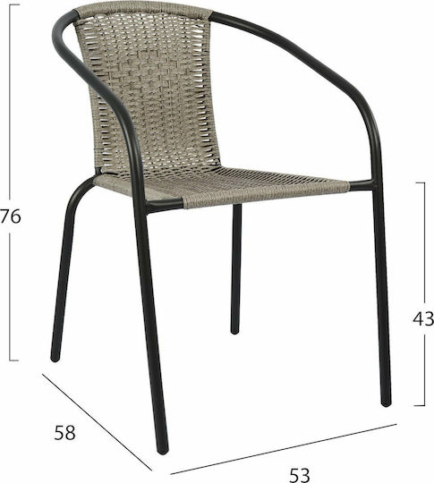 Outdoor Dining Set 5 Pieces Grey