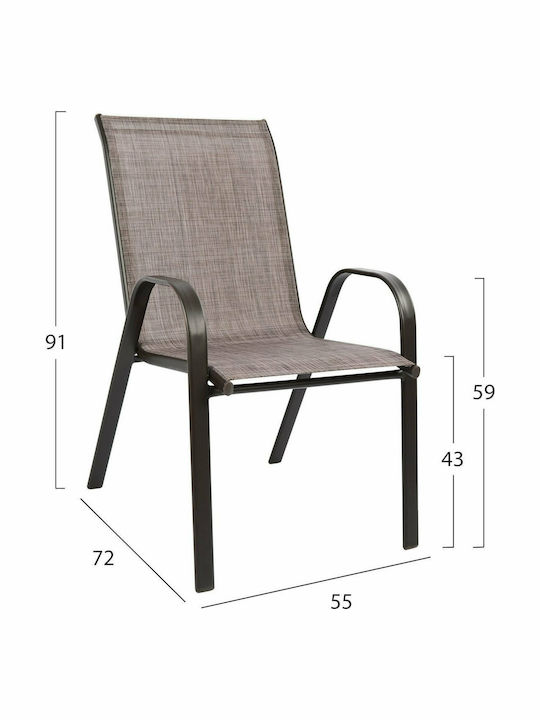 Dining Set for Small Outdoor Spaces 3pcs Brown