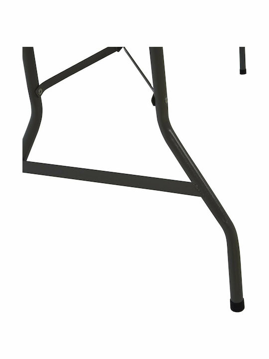 Outdoor Dinner Foldable Table with Plastic Surface and Metal Frame White 180x74x74cm