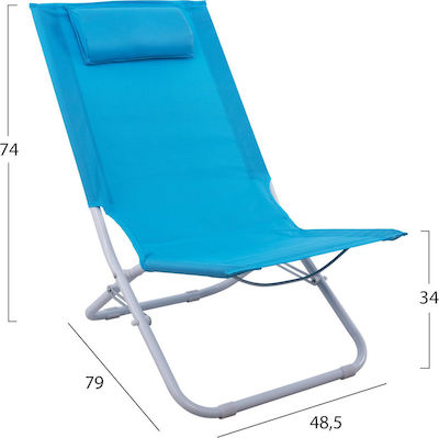 HomeMarkt Small Chair Beach with High Back Turquoise