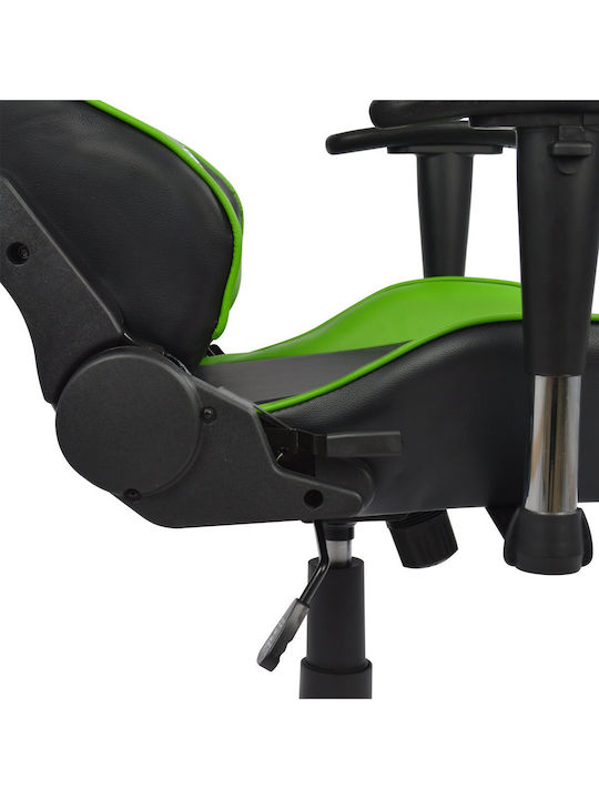 HomeMarkt HM1056.03 Καρέκλα Gaming Δερματίνης με Ρυθμιζόμενα Μπράτσα Πράσινη