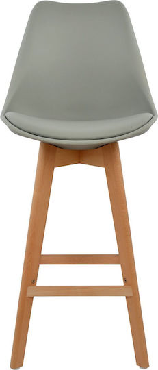 Vegas Polypropylene Bar Stool with Backrest Gray 4pcs 47.5x55x105cm