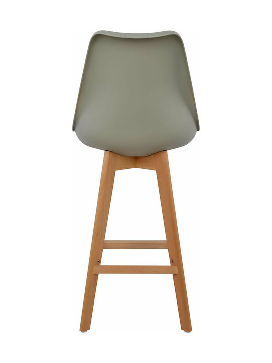 Vegas Polypropylene Bar Stool with Backrest Gray 4pcs 47.5x55x105cm