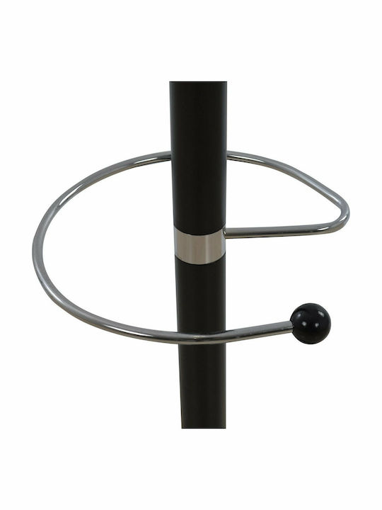 HomeMarkt Metallic Coat Rack with Umbrella Holder Black Rotating with Marble Base Jude 37x37x176cm