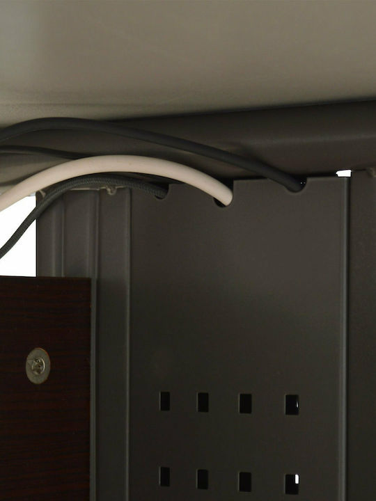 Birou Profesional Wenge Din Lemn Gri / Wenge Cu Picioare Metalice 120x72x75cm