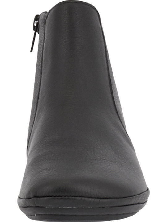 Right Leather Women's Ankle Boots Black