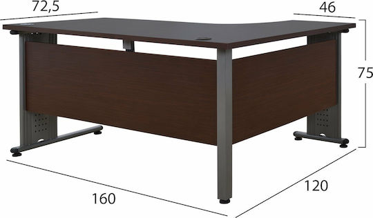 Corner Desk Wenge 160x220x75cm Brown