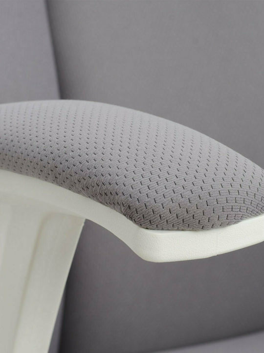 HomeMarkt Salena Executive Office Chair With Adjustable Arms Grey White
