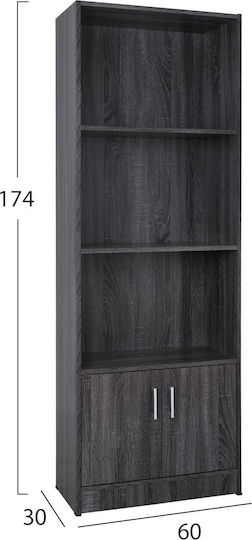 Bibliothek Hayden Anthrazit 60x30x174cm