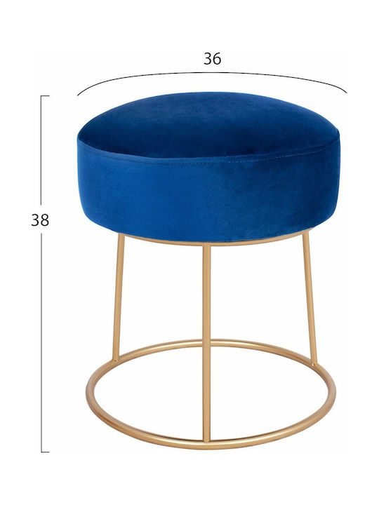 Hocker Für das Wohnzimmer Mit Samt bezogen Karlo Blue 1Stück 36x36x38cm