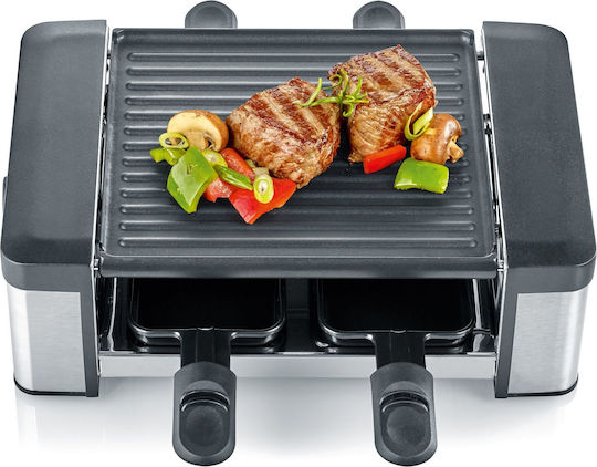 Severin Tabletop Grătar Electric Raclette Placă Netedă și Striată 600W cu Termostat Reglabil 20bucx17.5buccm
