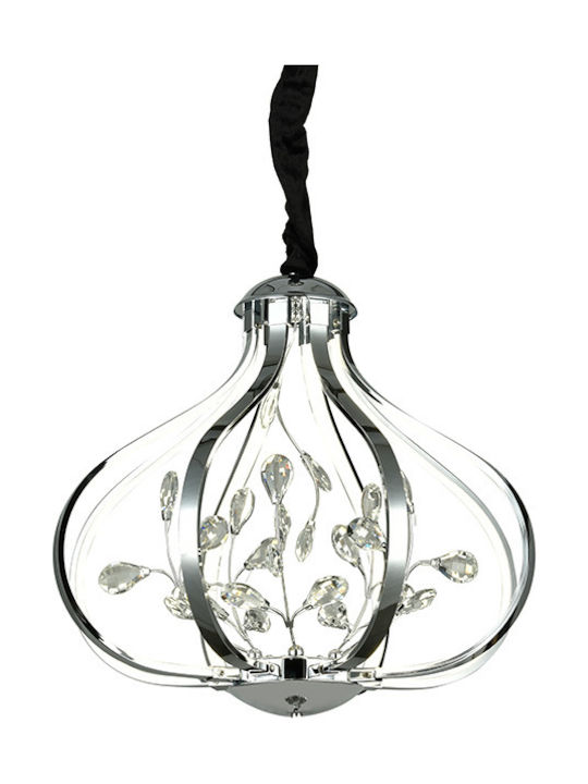 Keskor Pendant Light LED with Crystals with Natural White Light Silver