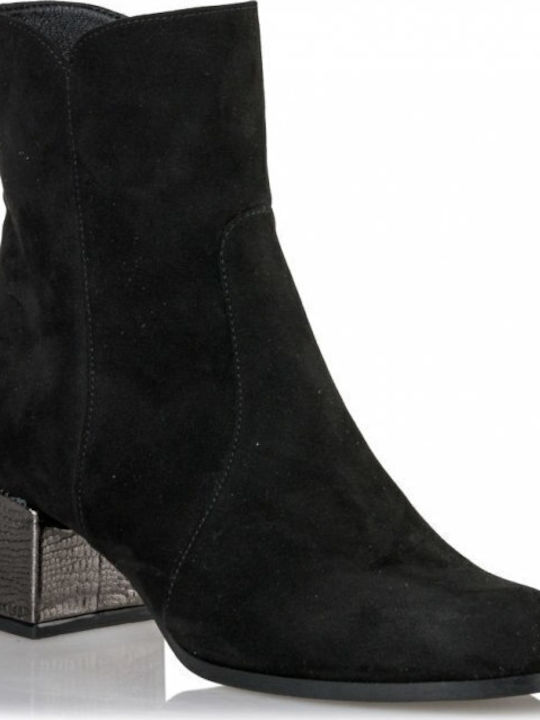 Wildleder Stiefeletten Damen Schwarz