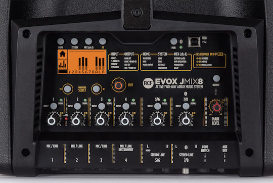 RCF Evox JMIX8 13000556 Set mit Aktiven PA-Lautsprecher 700W mit Woofer 12" 46x40x62.3cm.