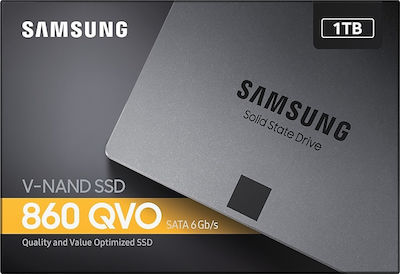 Samsung 860 QVO SSD 1TB τύπου 2.5'' με σύνδεση SATA III MZ-76Q1T0BW