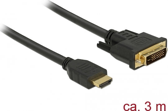 DeLock 3m DVI-D male to DVI-D male Cable Black (85655)