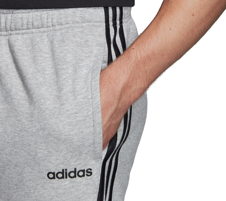 Adidas Essentials 3-Stripes Παντελόνι Φόρμας με Λάστιχο Γκρι 