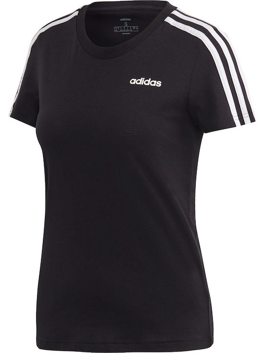 Essential 3-Stripes Slim Damen T-Shirt Schwarz