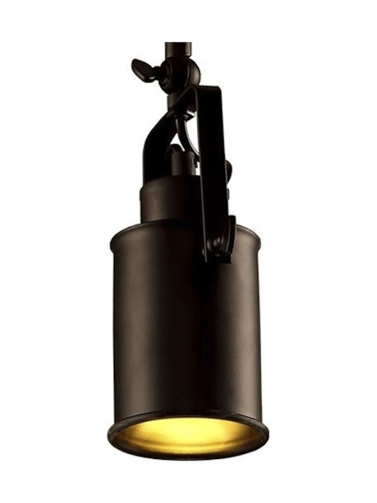 GloboStar Industrial Hollywood Single Spot with Socket E27 in Black Color