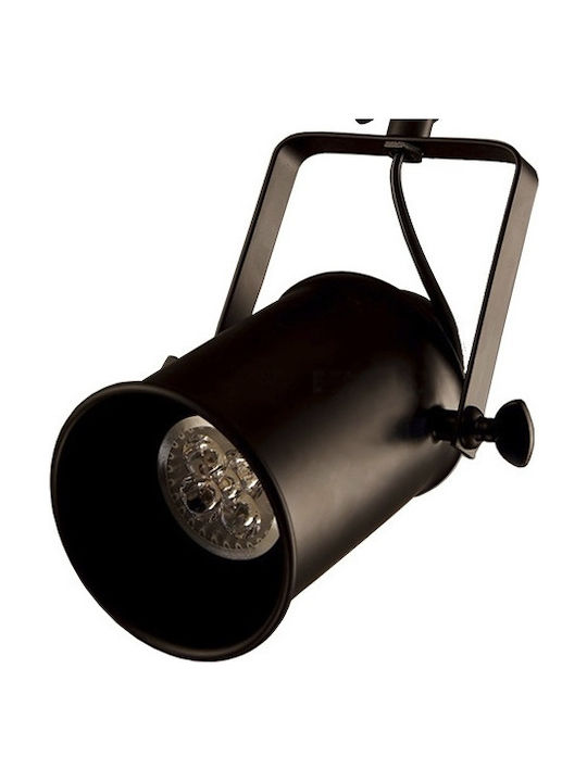 GloboStar Industrial Hollywood Double Spot with Socket E27 in Black Color