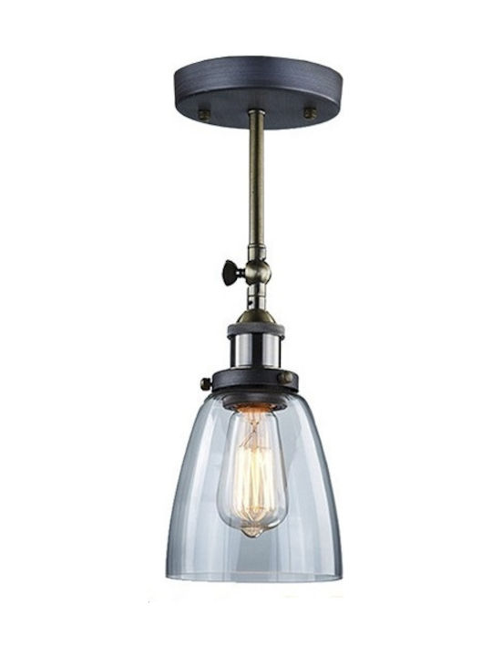 GloboStar Crucible Vintage Φωτιστικό Τοίχου με Ντουί E27 Χρυσό 25.5x14x29.5εκ.