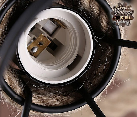 GloboStar Hellet Pendant Light Brown with Rope for 6 Bulbs E27