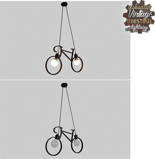 GloboStar Bike Black Ceiling Light with E27 Socket 67x3.5x41cm
