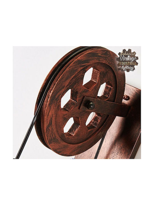 GloboStar Rydon Industrielle Wandleuchte mit Lampenbirnensockel E27 Braune 15x15x15cm