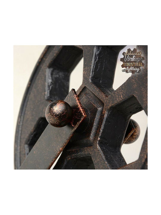 GloboStar Rydon Industrielle Wandleuchte mit Lampenbirnensockel E27 Braune 15x15x15cm