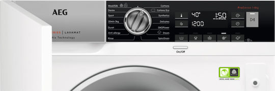 AEG L8FBE48SI Εντοιχιζόμενο Πλυντήριο Ρούχων 8kg με Τεχνολογία Ατμού 1400 Στροφών