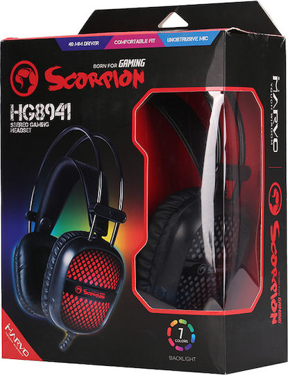 Marvo HG8941 Over Ear Gaming Headset με σύνδεση 2x3.5mm