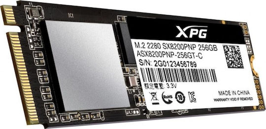 Adata XPG SX8200 Pro SSD 256GB τύπου M.2 με σύνδεση PCI Express 3.0 ASX8200PNP-256GT-C