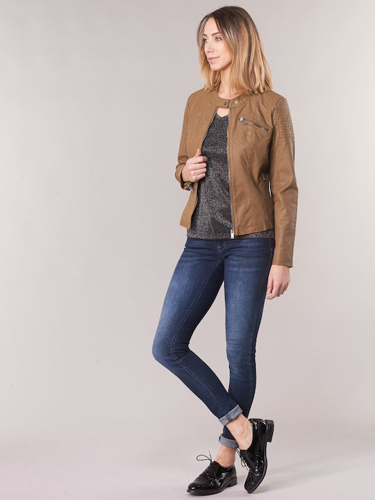 Flora Damen Bikerjacke Cognac