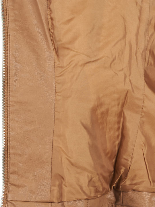 Flora Damen Bikerjacke Cognac