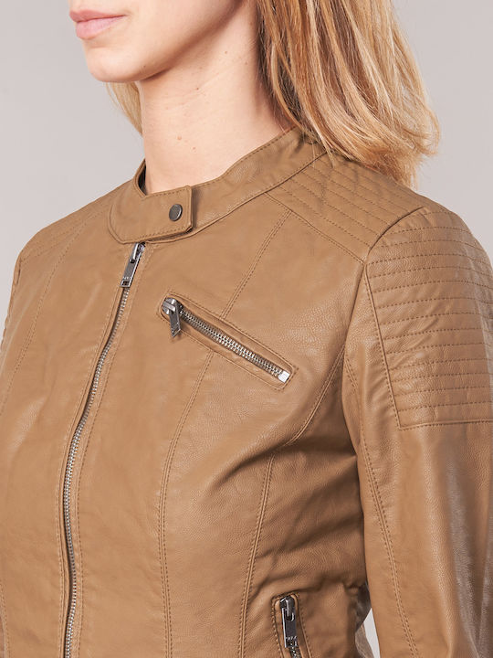 Flora Damen Bikerjacke Cognac