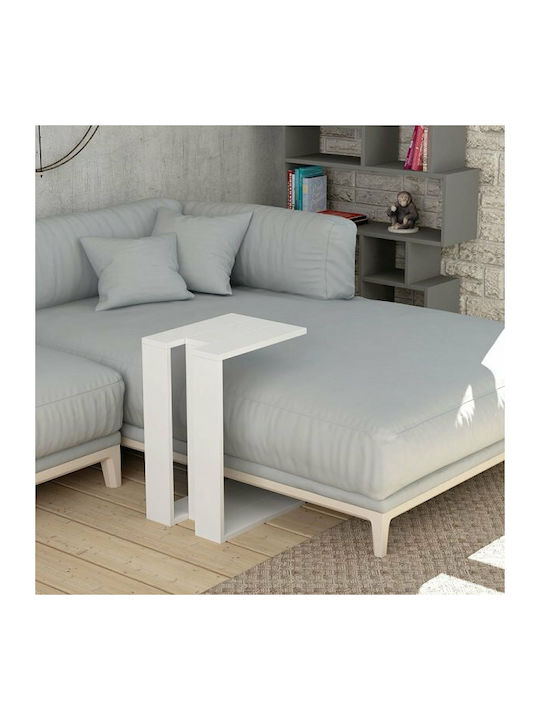 Muju Rectangular Wooden Side Table White L40xW30xH57cm