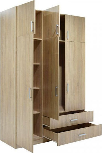 Royal Τρίφυλλη Ντουλάπα με Πατάρι 150x58x230cm