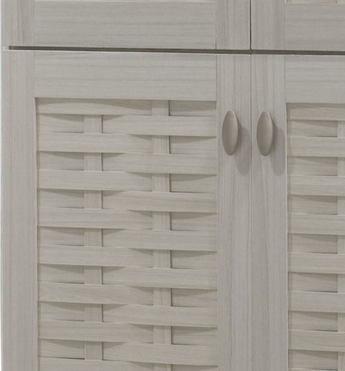Mantam Wooden Shoe Organizer with 8 Shelves White 78x40x170.5cm